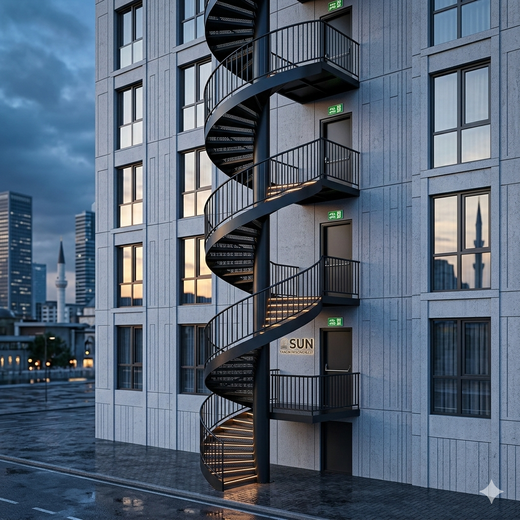 Dairesel (Döner) Yangın Merdivenleri