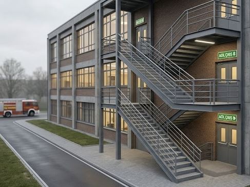 Z Tipi (Çift Kollu) Yangın Merdivenleri